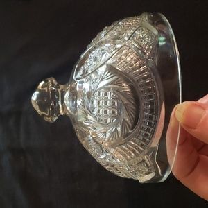 Cut crystal domed lid 3-3/4" tall.